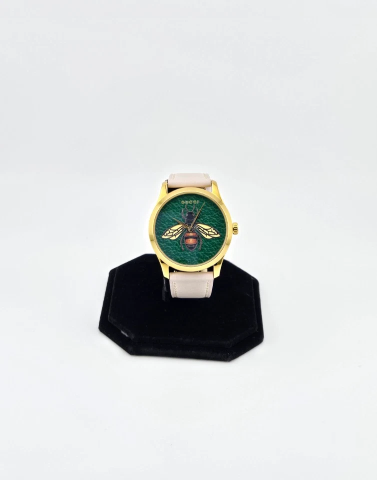 Reloj Gucci G-Timeless para mujer esfera verde esmeralda correa de cuero - YA1264065 Foto 1 de 4