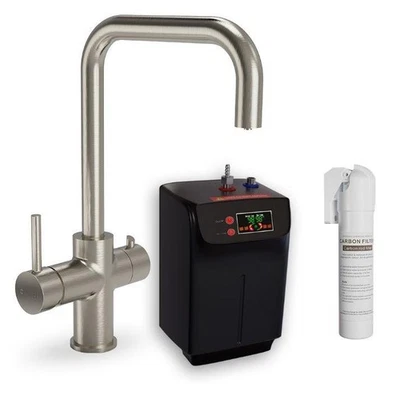 3 in 1 Instant Hot Water Kitchen Sink Tap, Tank and Filter - Brushed Steel - Image 1 of 4
