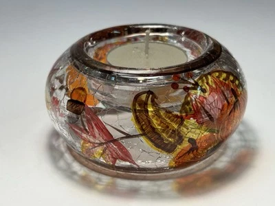 Yankee Candle Fall Cornucopia Crackle Glass Tea Light Votive Candle Holder - Изображение 1 из 4