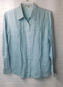 Eddie Bauer Long-Sleeve Button-Up Shirt Size 1X (Plus Size 14/16)  - 100% Linen  - Picture 1 of 9