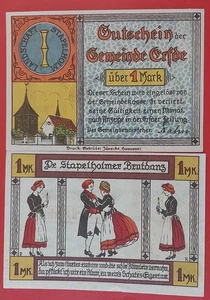 Germany Erfde 1 Mark  (1921) aUNC - Picture 1 of 1