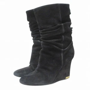 LOUIS VUITTON Size 36.5 Women's Suede Boots in Black - Picture 1 of 9