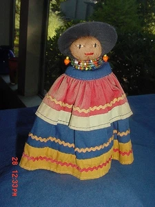 BEAUTIFUL OLD VINTAGE SEMINOLE INDIAN 6 INCH PALMETTO DOLL FLORIDA - Picture 1 of 4