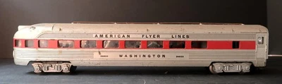 Vtg American Flyer 24833 Washington Red Observation Passenger Car Untested - Image 1 of 4