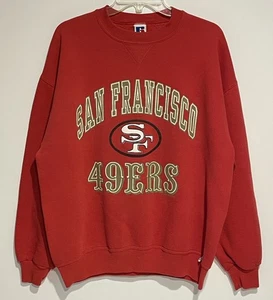 Vintage San Francisco 49ers Sweatshirt Size XL Red Russell Made in USA 90s - Picture 1 of 15