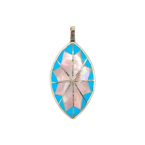 David Chávez, Colgante, Multipiedra, Plata de Ley, Zuni Hecho a Mano, 2" - Imagen 1 de 3