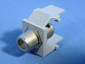 Leviton 41084-FGF Gray Quickport Snap-In Female F-Type Coaxial Cable Jack 75-Ohm - Picture 1 of 5