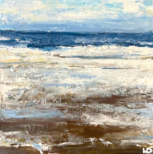 ORIGINAL OIL PAINTING NEW 25cm X 25cm SEASCAPE SEA DRAWING ART By The Artist - Picture 1 of 4