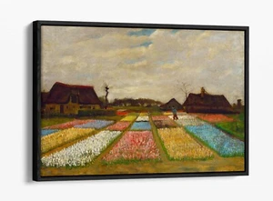 CAMPO DE BOMBILLAS VAN GOGH HOLANDA - EFECTO FLOTANTE LONA ARTE PARED IMPRESIÓN FOTO - VERDE - Imagen 1 de 12