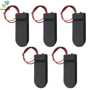5PCS Battery Holder Case Box CR2032 Button Coin Cell 3V Wire Lead ON/OFF Switch - Imagen 1 de 4
