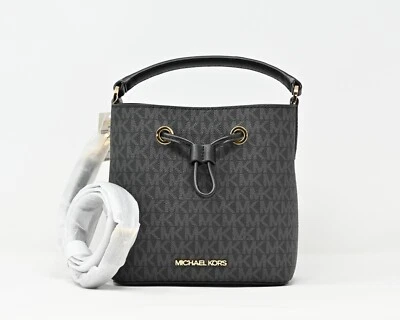 Bandolera MICHAEL KORS SURI Pequeña Logo Cubo Negra Firma Lona Nueva con Etiquetas $398 Foto 1 de 4