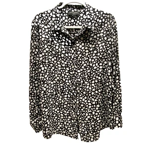 Blusa Banana Republic vestibilità classica con bottoni donna grande manica lunga nera ottime condizioni - Foto 1 di 5