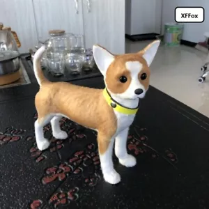 Vida real Chihuahua Perro Modelo Plástico & Pieles Perro De pie Muñeca Regalo Aproximadamente 24x23cm - Imagen 1 de 2