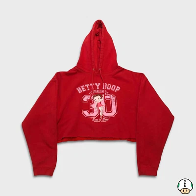 Sudadera con Capucha Betty Boop Para Mujer Grande Roja Dibujos Animados Película Recortada Foto 1 de 4