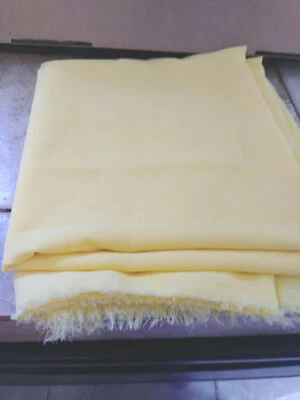 Fabric Remnants Sheer Yellow Acetate 4Yds x 44" - Image 1 of 3