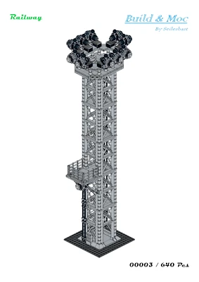 LEGO NOTICE (Build & MOC) : Instruction pylône éclairage train gare de trie  - Photo 1/3