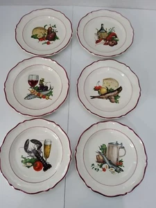 Vintage St. Amand L'heure Du Appetizer Plates Set Of 6 - Picture 1 of 11