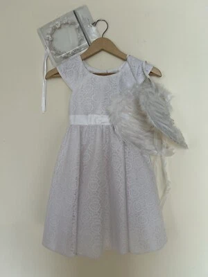 Jona Michelle Girl White Dress 7 Lace Angel Communion Flower Girl Wedding Preppy - Image 1 of 4
