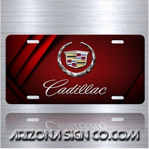 Targa CADILLAC Inspired Art su simulata fibra di carbonio rossa alluminio etichetta B - Foto 1 di 5