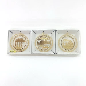 Holiday Christmas Ornaments of Ellis Island NY Gateway, Immigrants, America lot - Picture 1 of 6