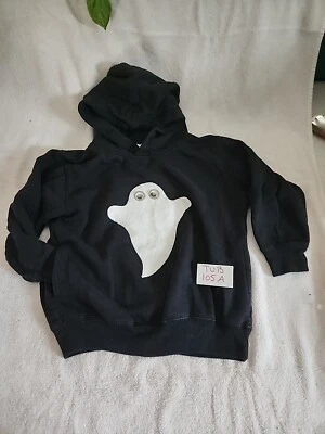 Sudadera con capucha negra Rabbit Skins con frente Ghoston talla 5/6 Foto 1 de 4