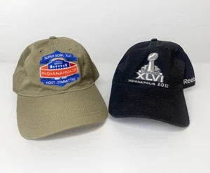 2x Hats Super Bowl XLVI Host Committee 2012 Reebok Giants Patriots Indy - Picture 1 of 9