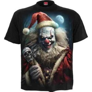 Camiseta SPIRAL DIRECT NUEVA SANTA CLOWN Motociclista/Roca/Regalo de Navidad/Navidad/Payaso TopTee - Imagen 1 de 3