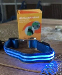 Hundehalsband Leuchthalsband Hund LED 3 Stufen Petsation blau Größe S Neu OVP - Bild 1 von 5