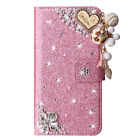Case For Samsung S24 Ultra S30 Bling Leather Glowing Heart Wallet Holder Cover