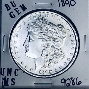 1890 BU GEM MORGAN SILVER DOLLAR UNC MS+++ U.S. MINT RARE COIN 9286 - Picture 1 of 3