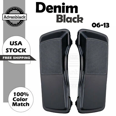 Tapas de altavoz de alforja negras denim para Harley Touring 2006-2013 de Advanblack Foto 1 de 4