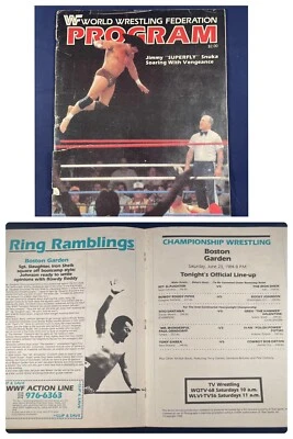 WWF WWE Magazine Program Vol 113 Jimmy Snuka Hulk Hogan Sgt Wonderful Match Card - Image 1 of 4