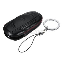 3 Buttons PU Leather Fob Remote Key hell Case Cover Holder For Tesla Model  #