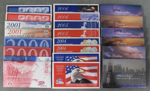 1999 thru 2009 Run of 11 Government Issued Mint Sets Cover
