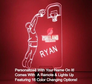 Portland Trail Blazers NBA Basketball Player Light Up Lamp LED Personalized Free - Picture 1 of 12