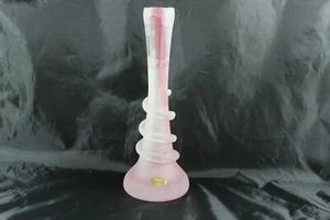 Gewirbelte rosa Glas Vase Podhraski Kroatien Handarbeit Zadar - Bild 1 von 6