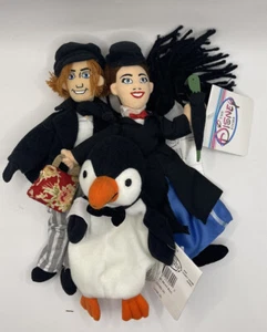 Disney Store 8" Mary Poppins Bean Bag Plush Lot Bert Penguin New Tags - Picture 1 of 7