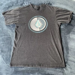 Volcom Mens Circle Logo Charcoal Gray Short Sleeve T-shirt Medium - Picture 1 of 8
