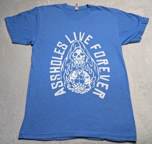 Camiseta A-holes Live Forever Azul Mediana Ropa Americana Hecha en EE. UU. Camiseta Gráfica - Imagen 1 de 5