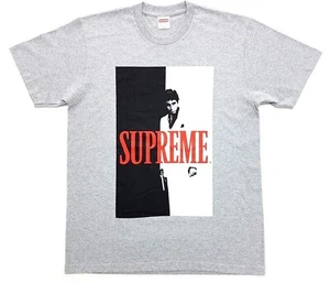 T-shirt spaccata Supreme Scarface grigio heather taglia M FW17 Tony Montana - Foto 1 di 12