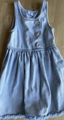 Zara Girls Size 6 Light colored Jean Jumper Dress - Image 1 of 4