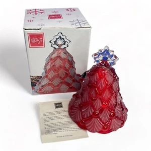 Mikasa Winter Dreams Ruby Red Bell Glass Textured Christmas Tree Germany S/A952 - Picture 1 of 10
