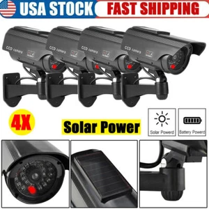 4X Solar Dummy Camera Fake Security CCTV Bullet Camera w/ Flashing Red LED Light - Picture 1 of 11