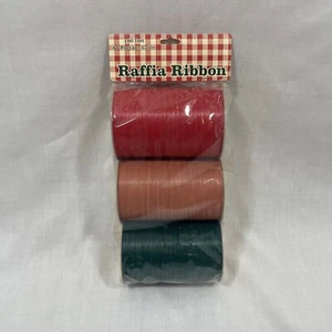 Raffia String Ribbon Each Roll 60 Feet Red Pink Green 180' Total NEW - Picture 1 of 4