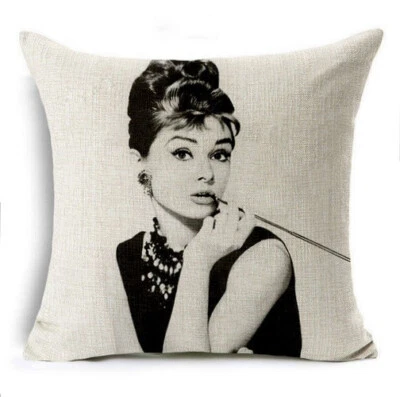 Audrey Hepburn Pillow Cover Decorative Breakfast at Tiffanys Sabrina Dorm Decor - Image 1 of 4