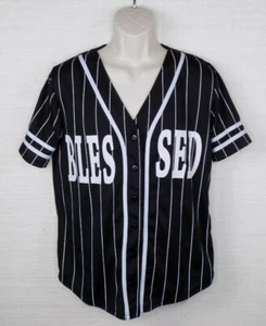 Five by Five Blessed Jersey Shirt Size Medium Black White Stripes - Picture 1 of 5