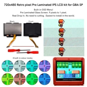 V5 Drop In Pre Laminated 720x480 Retro Pixel Backlight IPS LCD Kit For GBA SP - Picture 1 of 10