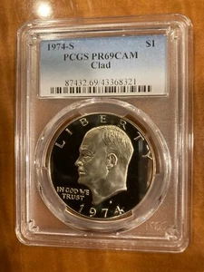 Dólar S Ike Eisenhower 1974 PCGS PR69CAM prueba de cameo - Imagen 1 de 2