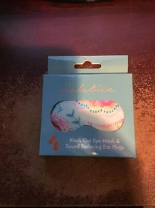 SOLSTICE BLACK OUT EYE MASK & EAR PLUGS SET BIRTHDAY CHRISTMAS SUMMER - Picture 1 of 1