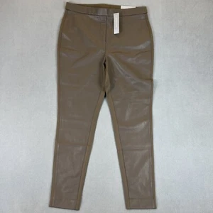 CHICO’S Champignon Faux-Leather Ponte Knit Stretch Ankle Leggings Size 2 (US 12) - Picture 1 of 14